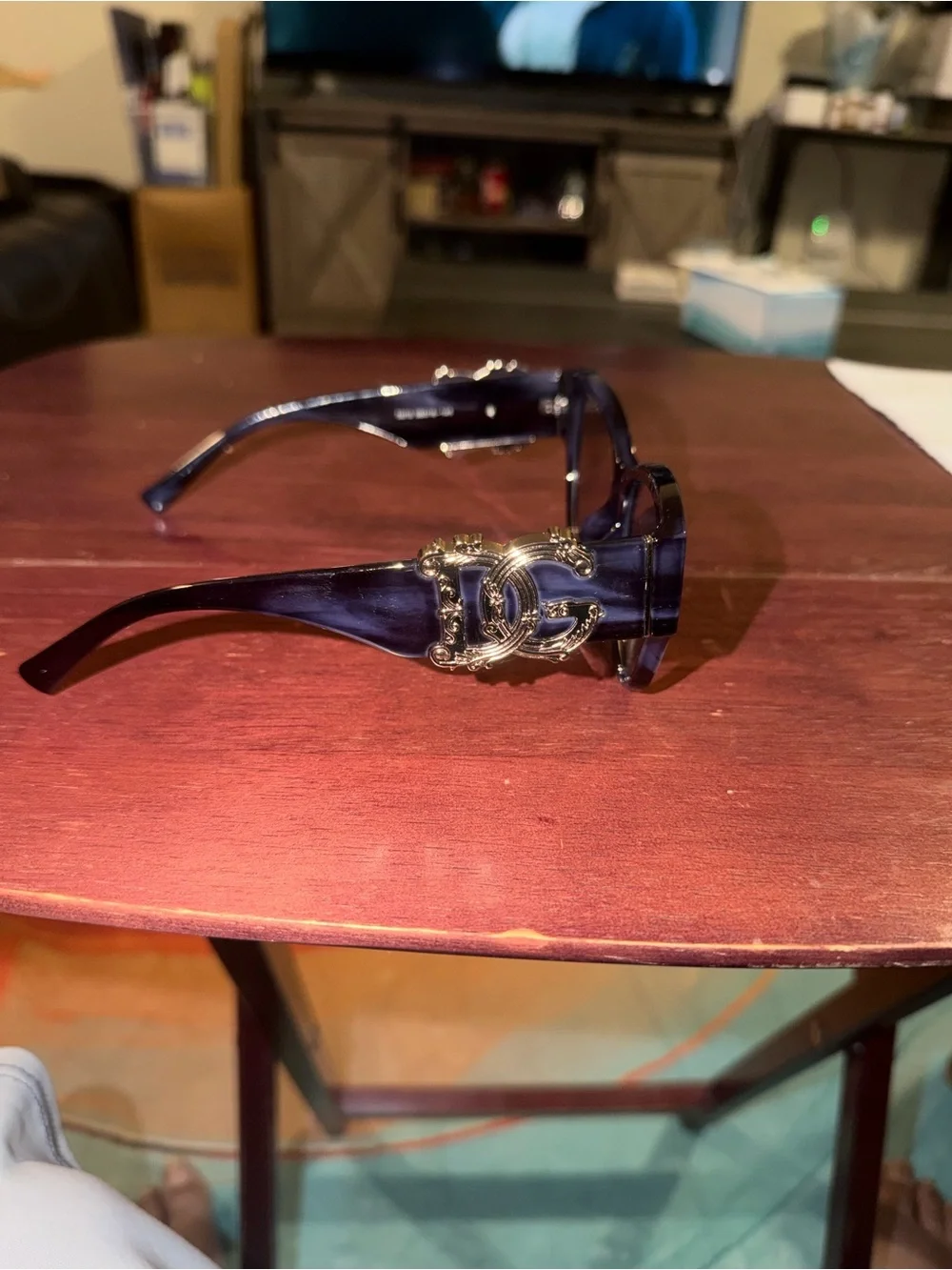Dolce & Gabbana Dark Blue Cat Eye Sunglasses